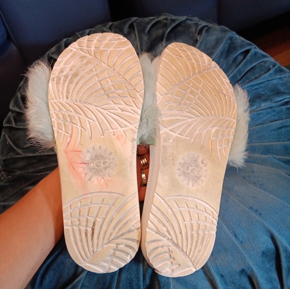 UGG Royale Baby Blue Toscana Fluffie Slide Slippers Sandals Size US 9.5 Womens - Picture 3 of 6